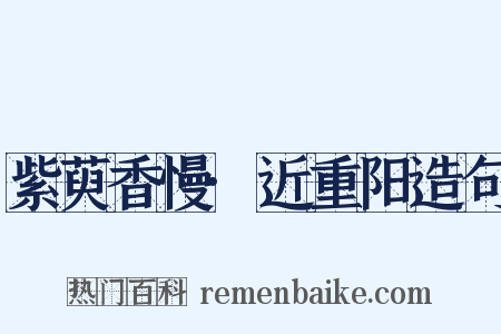 紫萸香慢·近重阳造句是什么意思的图片